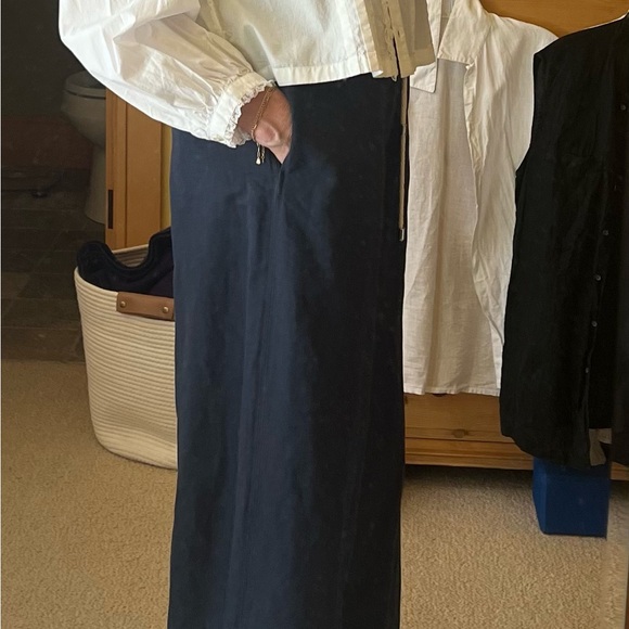 G. Label Goop wide leg linen pants Size 4 Navy Blue NWOT - Picture 2 of 14